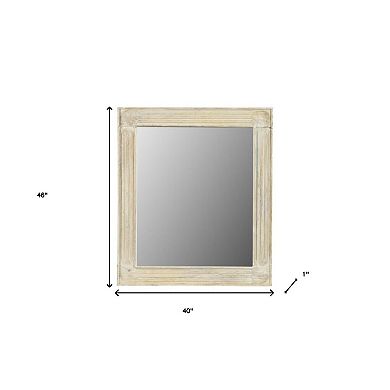 HomeRoots 40" White Solid Wood Framed Accent Mirror