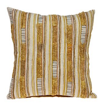 HomeRoots 18" Beige Cotton Throw Pillow