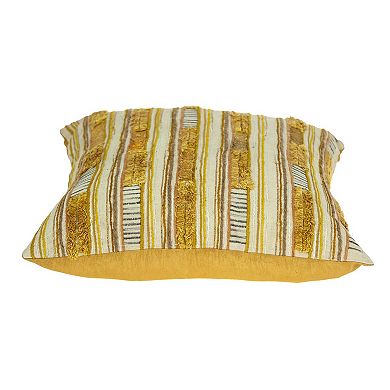 HomeRoots 18" Beige Cotton Throw Pillow