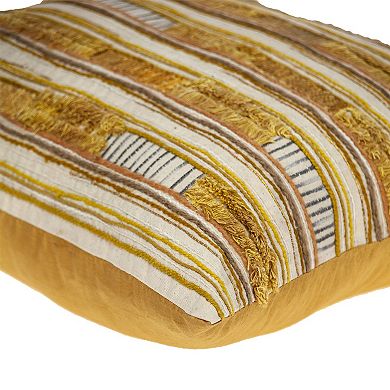 HomeRoots 18" Beige Cotton Throw Pillow