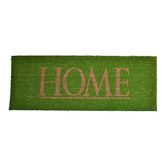HomeRoots 18" X 48" Green Coir Home Outdoor Door Mat