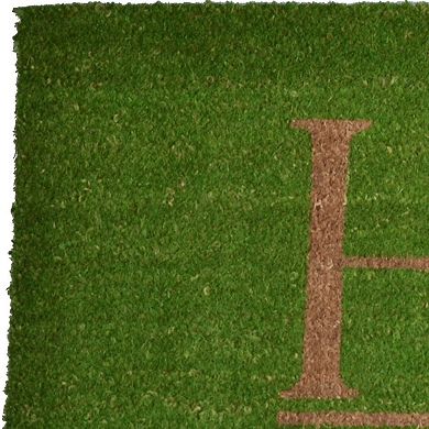 HomeRoots 18" X 48" Green Coir Home Outdoor Door Mat