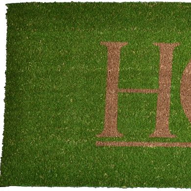 HomeRoots 18" X 48" Green Coir Home Outdoor Door Mat