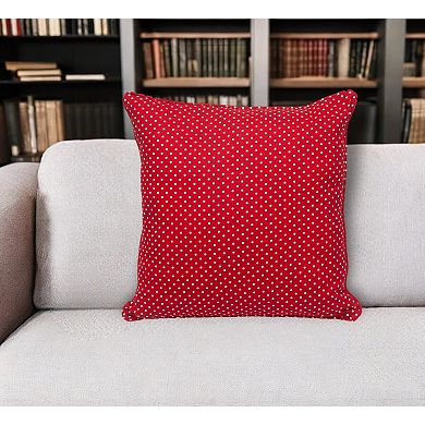 HomeRoots 18" Red and White Cotton Reversible Throw Pillow