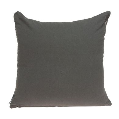 HomeRoots 20" Beige and Gray Damask Cotton Throw Pillow