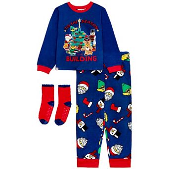Boys 6-12 LEGO Holiday Tis the Season 3 pc Pajama Top, Pajama Bottoms, & Pajama Socks Set