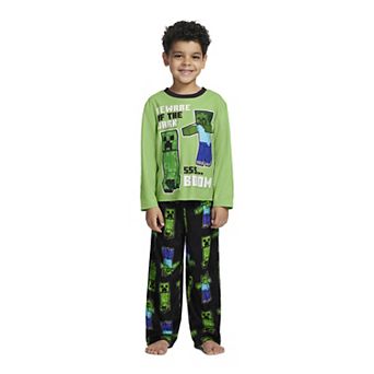 Boys 6-12 Minecraft Zombie Creeper 2 pc Pajama Top & Pajama Bottoms Set