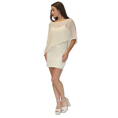 Juniors' madden girl 2-Piece Poncho & Mini Dress Set