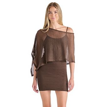 Juniors' madden girl 2 pc Poncho & Mini Dress Set