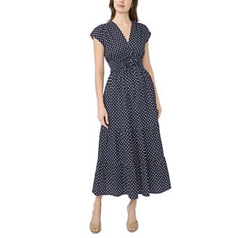 Women's MSK Short Sleeve V-Neck Multi Tie Maxi Dress