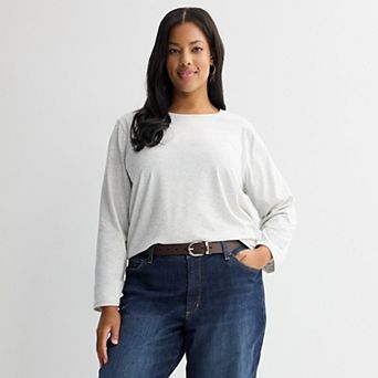 Plus Size Sonoma Goods For Life® Everyday Long Sleeve Crew Tee