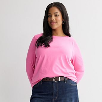 Plus Size Sonoma Goods For Life® Everyday Long Sleeve Crew Tee