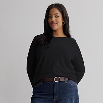 Plus Size Sonoma Goods For Life® Everyday Long Sleeve Crew Tee