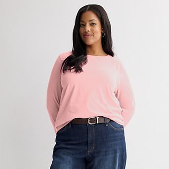 Plus Size Sonoma Goods For Life® Everyday Long Sleeve Crew Tee