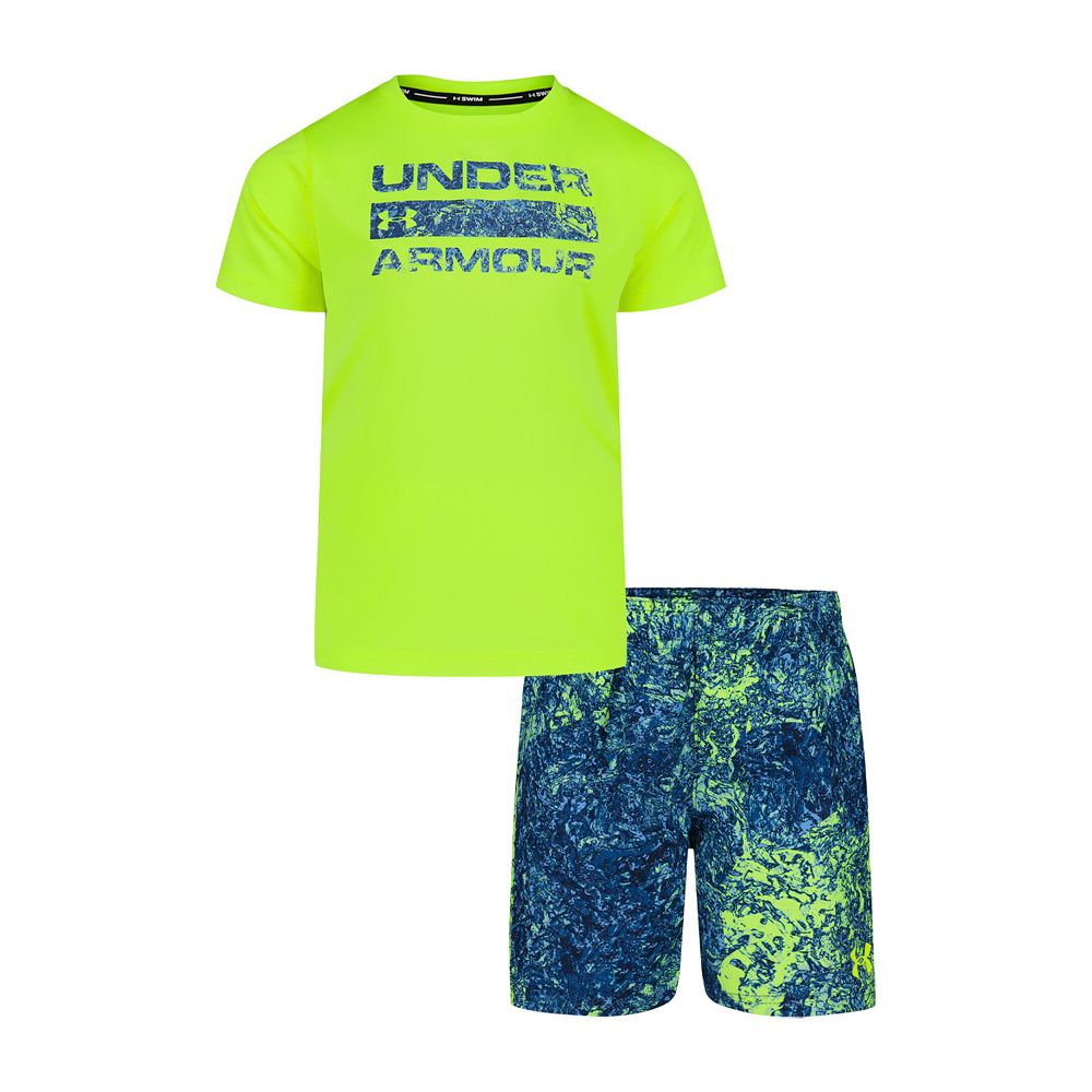 Boys 4-20 Under Armour 2-Piece Short Sleeve Swim Shirt & Shorts Set