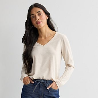 Women's Sonoma Goods For Life® Everyday Long Sleeve V-Neck Tee