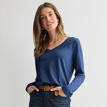 Women's Sonoma Goods For Life® Everyday Long Sleeve V-Neck Tee