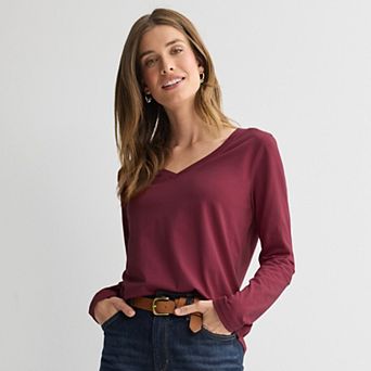 Women's Sonoma Goods For Life® Everyday Long Sleeve V-Neck Tee