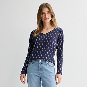 Women's Sonoma Goods For Life® Everyday Long Sleeve V-Neck Tee