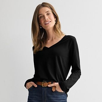 Women's Sonoma Goods For Life® Everyday Long Sleeve V-Neck Tee