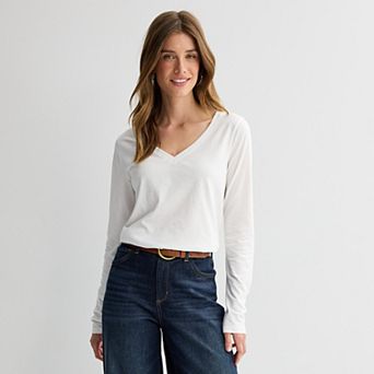 Women's Sonoma Goods For Life® Everyday Long Sleeve V-Neck Tee
