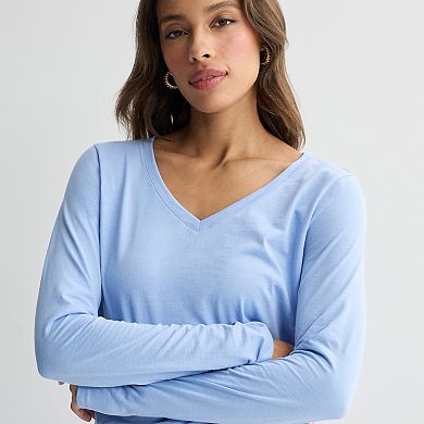 Petite Sonoma Goods For Life® Everyday Long Sleeve V-Neck Tee