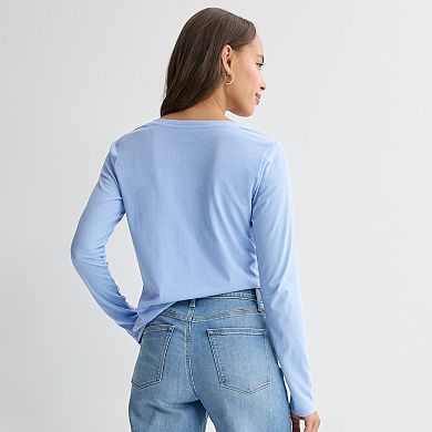 Petite Sonoma Goods For Life® Everyday Long Sleeve V-Neck Tee