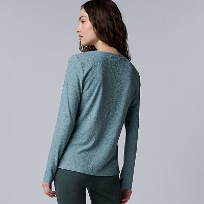 Women's Simply Vera Vera Wang Long Sleeve Jacquard Top