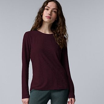 Women's Simply Vera Vera Wang Long Sleeve Jacquard Top