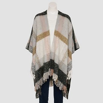 Women's Sonoma Goods For Life® Reversible Brushed Boucle Plaid Ruana