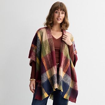 Women's Sonoma Goods For Life® Evermore Plaid Open-Front Ruana