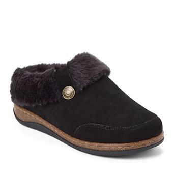 Clarks® Cork Midsole Women's Slip-On Clogs with Plush Faux Fur Collar