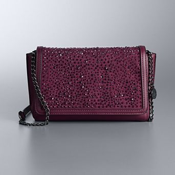 Simply Vera Vera Wang Hazel Rhinestone Flap Crossbody Bag