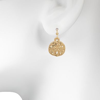 LC Lauren Conrad Gold Tone Sandollar Drop Earrings