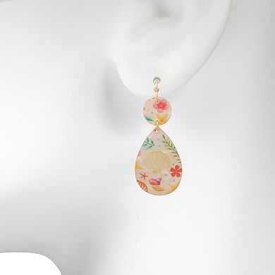 LC Lauren Conrad Gold Tone Acetate Double Drop Earrings