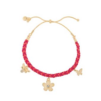 LC Lauren Conrad Gold Tone Whimsy Charm Pull-Tie Cord Bracelet