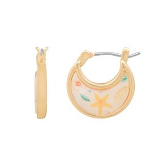 LC Lauren Conrad Gold Tone Closed Hoop Earrings