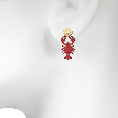 LC Lauren Conrad Gold Tone Lobster Drop Earrings