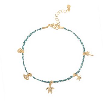 LC Lauren Conrad Gold Tone Sealife Charm Anklet