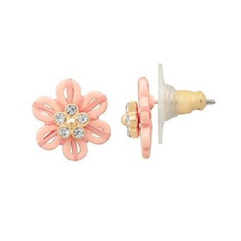 LC Lauren Conrad Gold Tone Layered Flower Stud Earrings