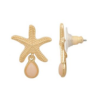 LC Lauren Conrad Gold Tone Starfish Drop Earrings