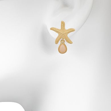 LC Lauren Conrad Gold Tone Starfish Drop Earrings