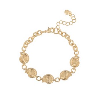 LC Lauren Conrad Gold Tone Nautilus Shell Metal Bracelet