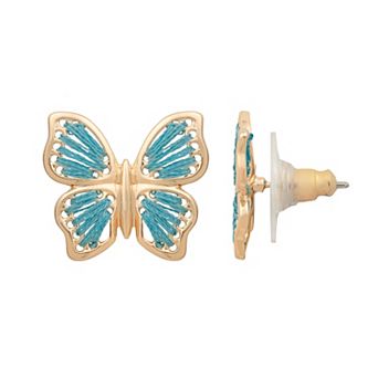 LC Lauren Conrad Gold Tone Butterfly Stud Earrings
