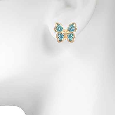 LC Lauren Conrad Gold Tone Butterfly Stud Earrings