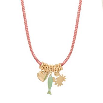 LC Lauren Conrad Gold Tone Corded Charm Pendant Necklace