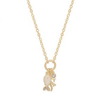 LC Lauren Conrad Gold Tone Sealife Charm Pendant Necklace