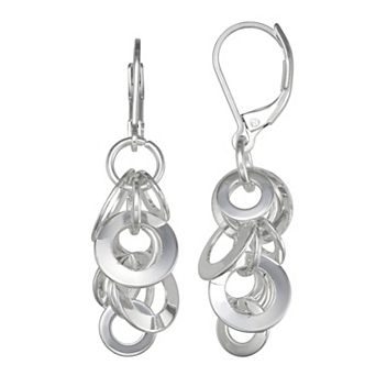 Napier Silver Tone Chain Reaction Shaky Drop Earrings