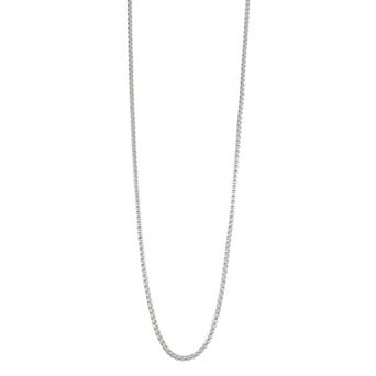 Napier Silver Tone Round Box Chain Necklace