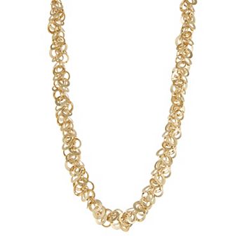 Napier Gold Tone Shaky Ring Chain Necklace
